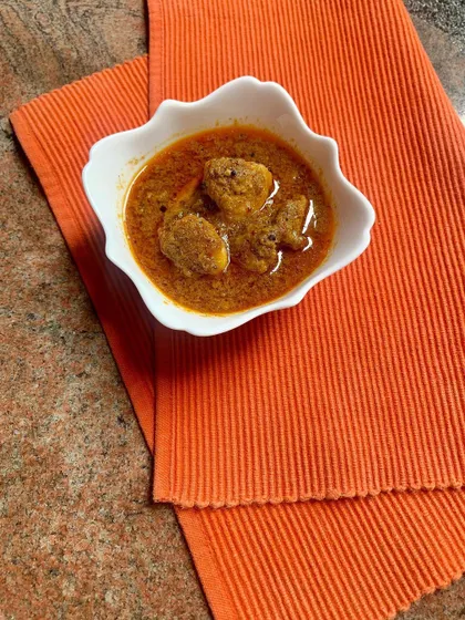 Our Goan Pork Vindaloo, a dish known for its bold, tangy, and spicy flavors. We use coconut vinegar to give it that authentic tartness that perfectly balances the red chilies and garlic.
