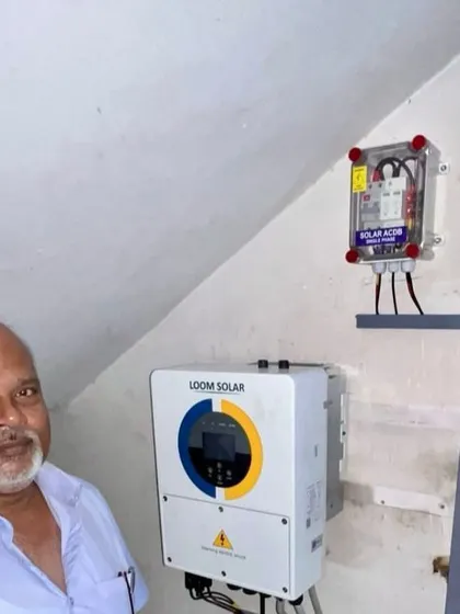 Meet the proud owner of the new 5kVA hybrid system in Morabadi, Ranchi. He is now free from the stress of power cuts and high electricity bills.