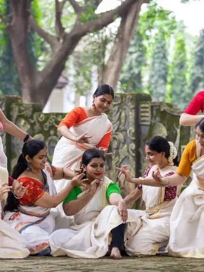 More than a troupe, we are a family. This candid moment from our 'Upaasanaa' workshop captures the joy and connection we share, which is the foundation of every performance we create together.