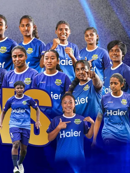 A team of champions. This collage showcases the faces of our victorious women's team, the queens of Karnataka football.