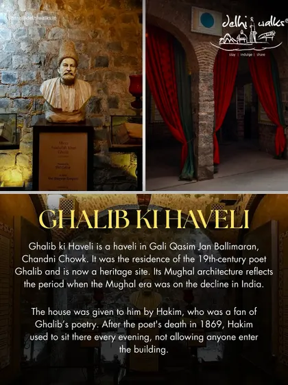 A glimpse into Ghalib ki Haveli, the residence of the legendary poet. Our walk explores his life during the decline of the Mughal era and the stories preserved within these walls.