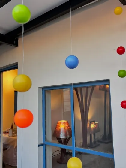 Simple, colorful decorations that added a festive feel to the space. It's about creating a welcoming and visually interesting environment.