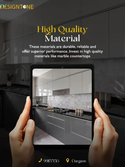 We believe in using high-quality, durable materials. This graphic emphasizes our commitment to superior performance with materials like marble countertops.