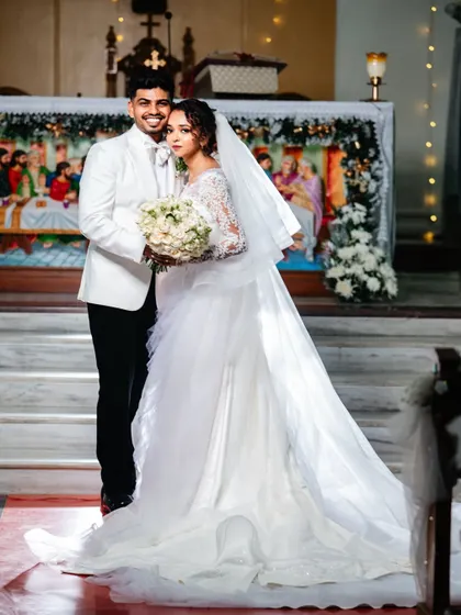 A custom bridal ensemble this beautiful deserves makeup to match. I created a timeless and elegant look to complement her sculpted lace bodice and cascading trail.