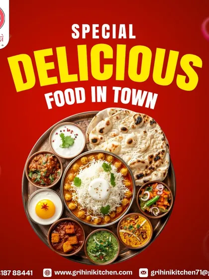 A delicious meal in town. This image shows a classic North Indian thali with chole, paneer, raita, and more, representing the variety I offer.