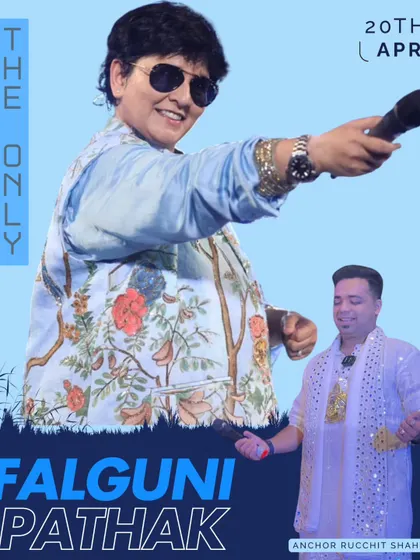 An event poster celebrating the dream of hosting for Falguni Pathak. This was a milestone moment in my career as a professional anchor.