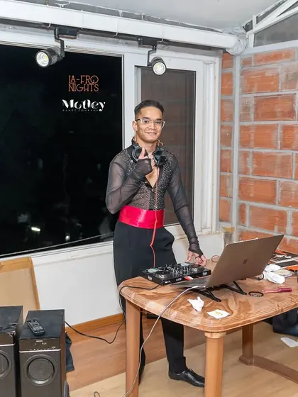 Our DJ setting the vibe for the night. The music is always carefully curated to keep the energy high and the dancers on their feet.