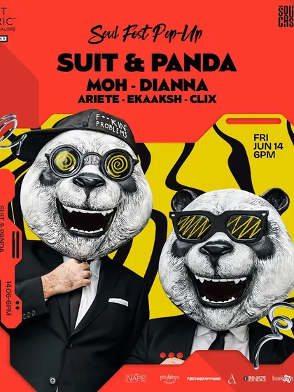 The main poster for the Soul Fest Pop-Up featuring the duo Suit & Panda. Curating these nights allows me to bring artists I admire to our community.
