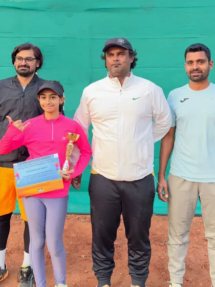 Meera Kothari with her runner-up trophy and certificate.