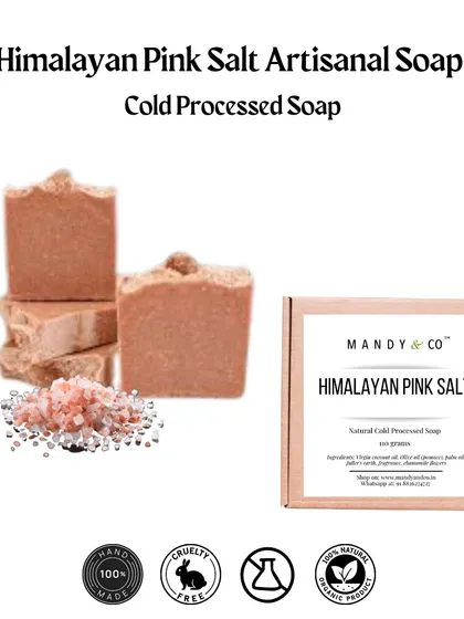 Experience a spa day at home with my Himalayan Pink Salt soap. It's rich in minerals to help restore balance, soothe irritation, and gently exfoliate for improved skin texture.