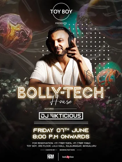 This poster for my gig at Toy Boy highlights my signature sound: Bolly-Tech House. It's not just a genre, it's an experience I curate for the dance floor.