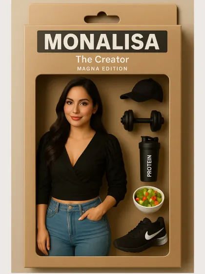 Loved this "Creator Doll" trend. It perfectly captures my life with fitness and nutrition accessories.