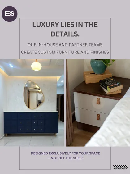 Luxury lies in the details. We don't use off-the-shelf solutions. Our in-house and partner teams create custom furniture and finishes designed exclusively for your space, ensuring every piece is a perfect fit.