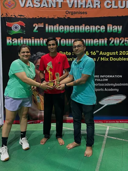 A Group Mixed Doubles winners and runners-up, showcasing top-level talent.