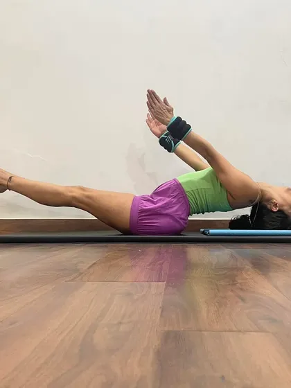 A variation of Matsyasana (Fish Pose). Yoga enhances the quality of one's life. It teaches one to strive to achieve a goal, to cultivate good habits, and to lead a righteous life.