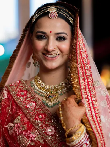 This is one of my favorite bridal portraits. Her smile is so genuine, and the makeup enhances her natural beauty without overpowering it. Just pure, unfiltered happiness.