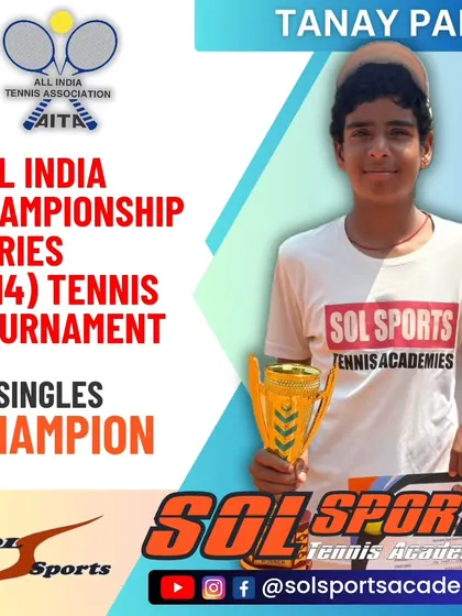A huge congratulations to Tanay Pai for securing his maiden singles title at the AITA Nationals U14 CS7 tennis tournament. This is a milestone moment for a young, talented player.