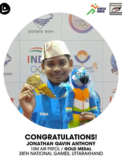 We celebrate 15 year old Jonathan Antony's historic gold medal win in the 10m air pistol event at the National Games, a huge achievement for a young shooter.