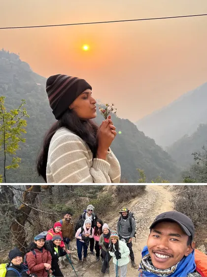 From golden hour views to smiles on the trail. The Sandakphu trek is filled with picturesque moments and the happy, supportive vibe of our trekking group.