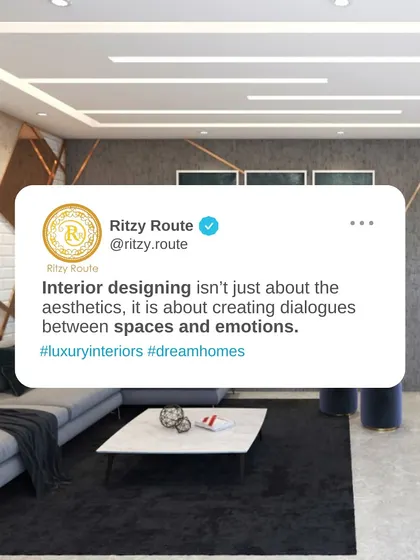 Interior design is about creating dialogues between spaces and emotions. This modern living room uses a monochromatic palette with geometric gold inlays to create a powerful emotional impact.