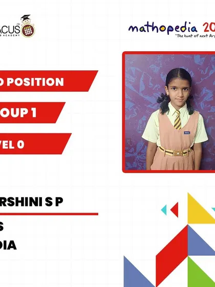 Varshini S P from our SRS partner center, achieving 3rd Position.