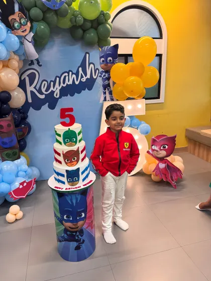 The birthday boy Reyansh with his PJ Masks cake! Seeing this happy smile is the reason I love what I do. It's an honor to be a part of these precious memories.