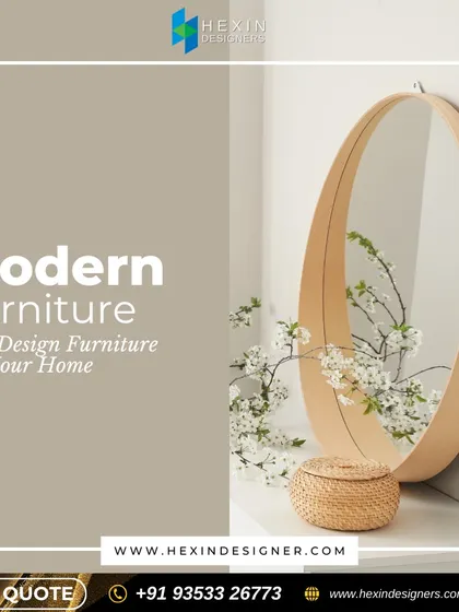 We specialize in sourcing and designing modern furniture that elevates your home. This minimalist composition with a sleek oval mirror and natural elements showcases our eye for contemporary style.
