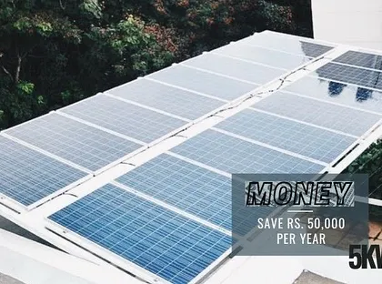 This 5kW system in RR Nagar saves the homeowner approximately Rs. 50,000 each year.
