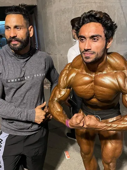 With my guru, backstage at a competition. His guidance is invaluable.