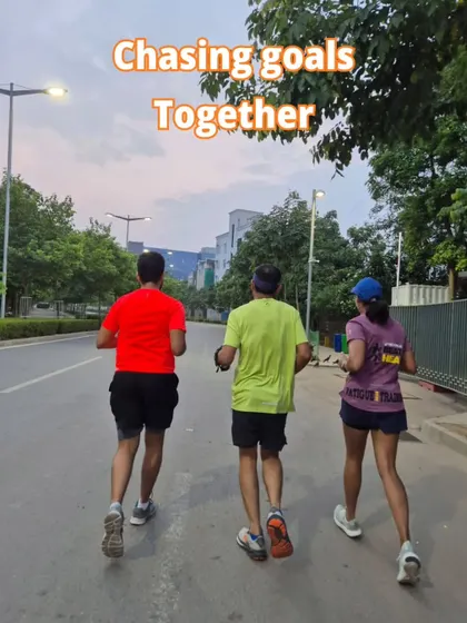 Chasing goals together. Three runners on an empty road, putting in the miles. This is the quiet work that leads to big results.