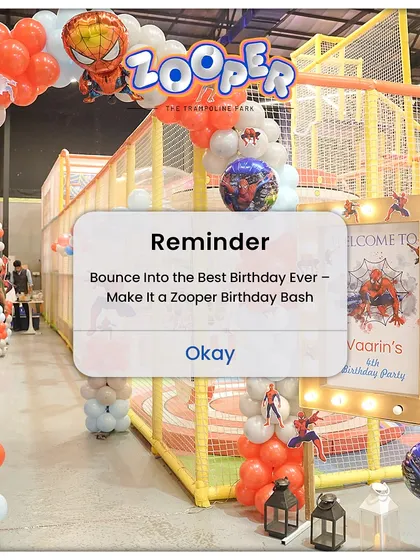 Your reminder that the best birthday ever is a Zooper birthday bash. I can bring any theme to life, like this awesome Spiderman party, complete with decorations and non-stop action.