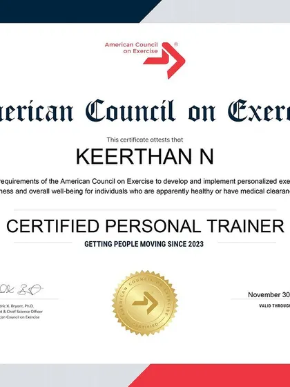 Congratulations to our trainer Keerthan on becoming an American Council on Exercise (ACE) Certified Personal Trainer. We invest in expertise.