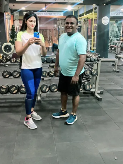 With actor and comedian Mithra at the gym. Inspiration is key, but it only finds you when you're putting in the work, day in and day out.