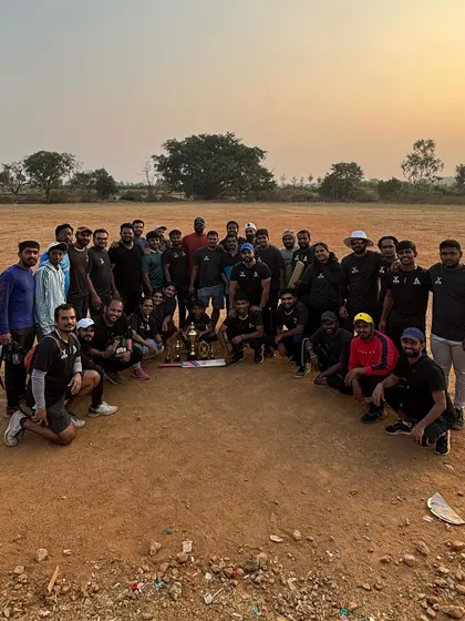 The entire Barbellhouse family at our annual cricket event. We train hard together and we celebrate together.