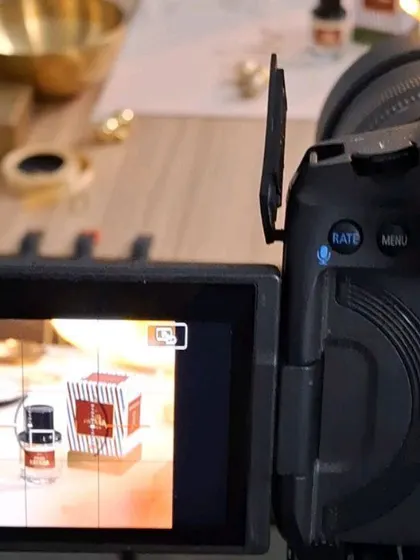 A view from behind the camera during the Fraganote Diwali shoot.