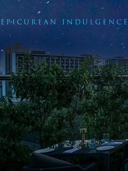 Epicurean indulgence awaits at Nakshatra, where you can dine with a view of the city under a starry night sky.