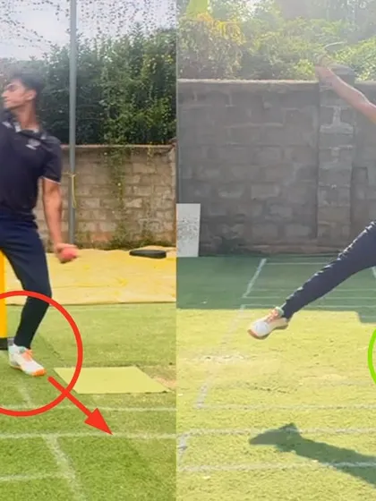 This left arm finger spinner had a fast-paced, poorly aligned action. In just one month, we remodelled his action to create a controlled body position and a strong, upright release.