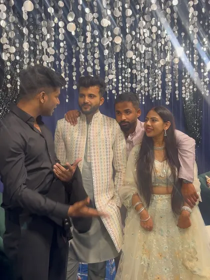 Chatting with the happy couple after their event. My work isn't done when the mic drops; it's done when I know they've had the time of their lives.