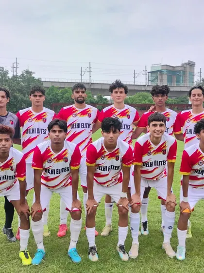 Our U-19 team lined up and ready to go for their HCL Youth League match.