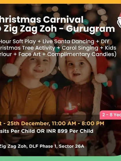 The Christmas Carnival at Zig Zag Zoh in Gurugram offered soft play, live Santa dancing, and DIY crafts. I find events at your favorite play zones.