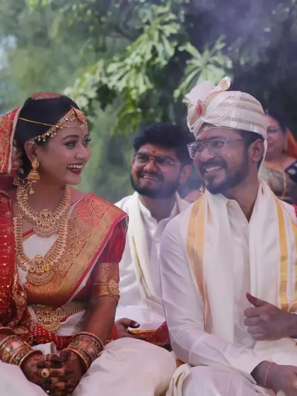 The joy on Harikrishna and Akanksha's faces during their wedding ceremony. Their story is a beautiful reminder of the lasting bonds created through our community.