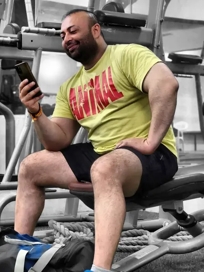 A candid moment in the gym. This is my world.