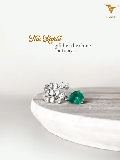 Because she deserves nothing less than brilliance. This Rakhi, celebrate her sparkle with this timeless emerald and diamond ring.
