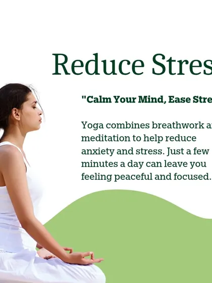 Yoga combines breathwork and meditation to reduce anxiety and stress. Just a few minutes a day can leave you feeling more peaceful and focused.