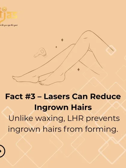 Fact: Lasers are excellent for preventing ingrown hairs. Unlike waxing or shaving which can cause hair to grow back under the skin, LHR damages the follicle itself, significantly reducing the chance of ingrowns.