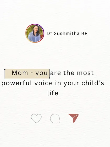A simple but powerful reminder for all mothers. Your voice, your words, and your encouragement are the most powerful forces in your child's life.