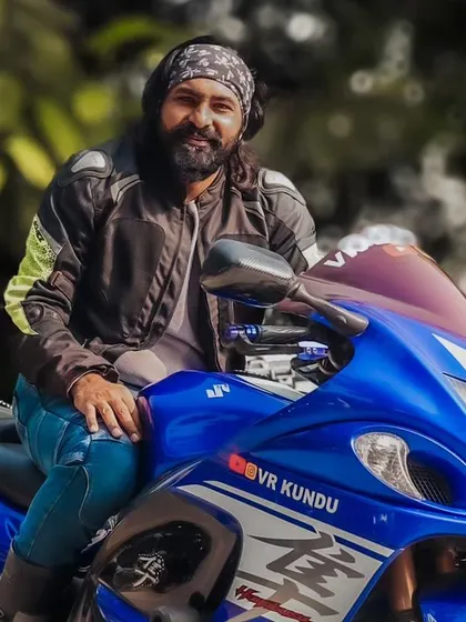 A portrait of the rider looking directly at the camera, creating a strong and engaging connection.