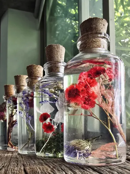 Beautiful herbarium jars created by our team during the Environment Day workshop. This activity was a gentle reminder that sustainability can be both beautiful and personal.