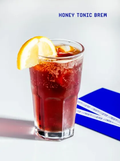 My Honey Tonic Brew is a sophisticated coffee mocktail. The sweetness of the honey and the bitterness of the tonic water create a perfectly balanced and refreshing drink.