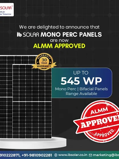 We are delighted to announce that our Mono PERC series is now ALMM approved. This range of bifacial panels offers up to 545 WP and is backed by a 30-year warranty, ensuring you receive a high-quality, long-lasting product.